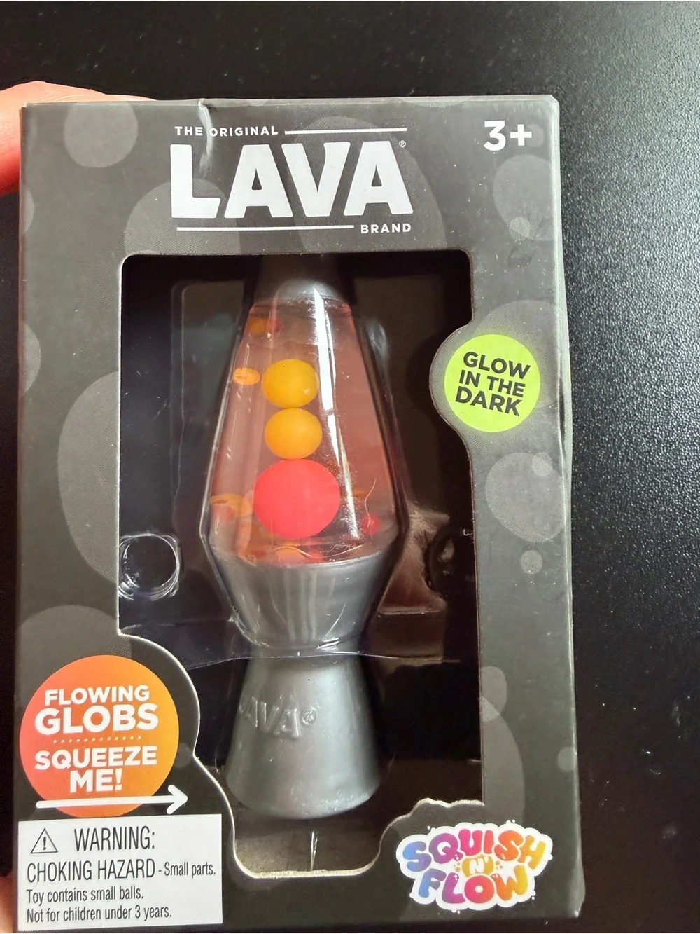 Schylling Squish 'n Flow Original Lava Lamp Glow Dark Squishy Toy Orange Yellow